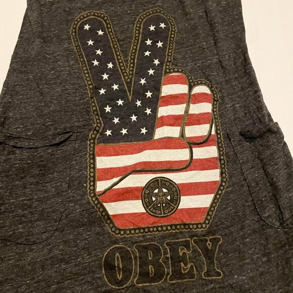 Obey Peace USA Flag Tank Top Womens Size XS - Picture 2 of 13